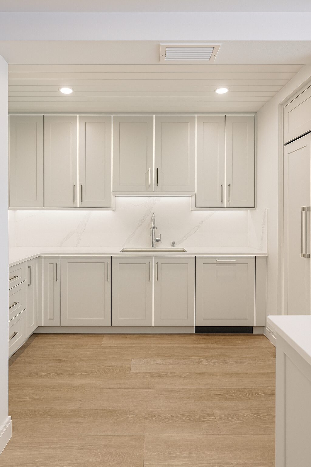 Custom kitchen cabinetry in a Gulf-front Naples condominium