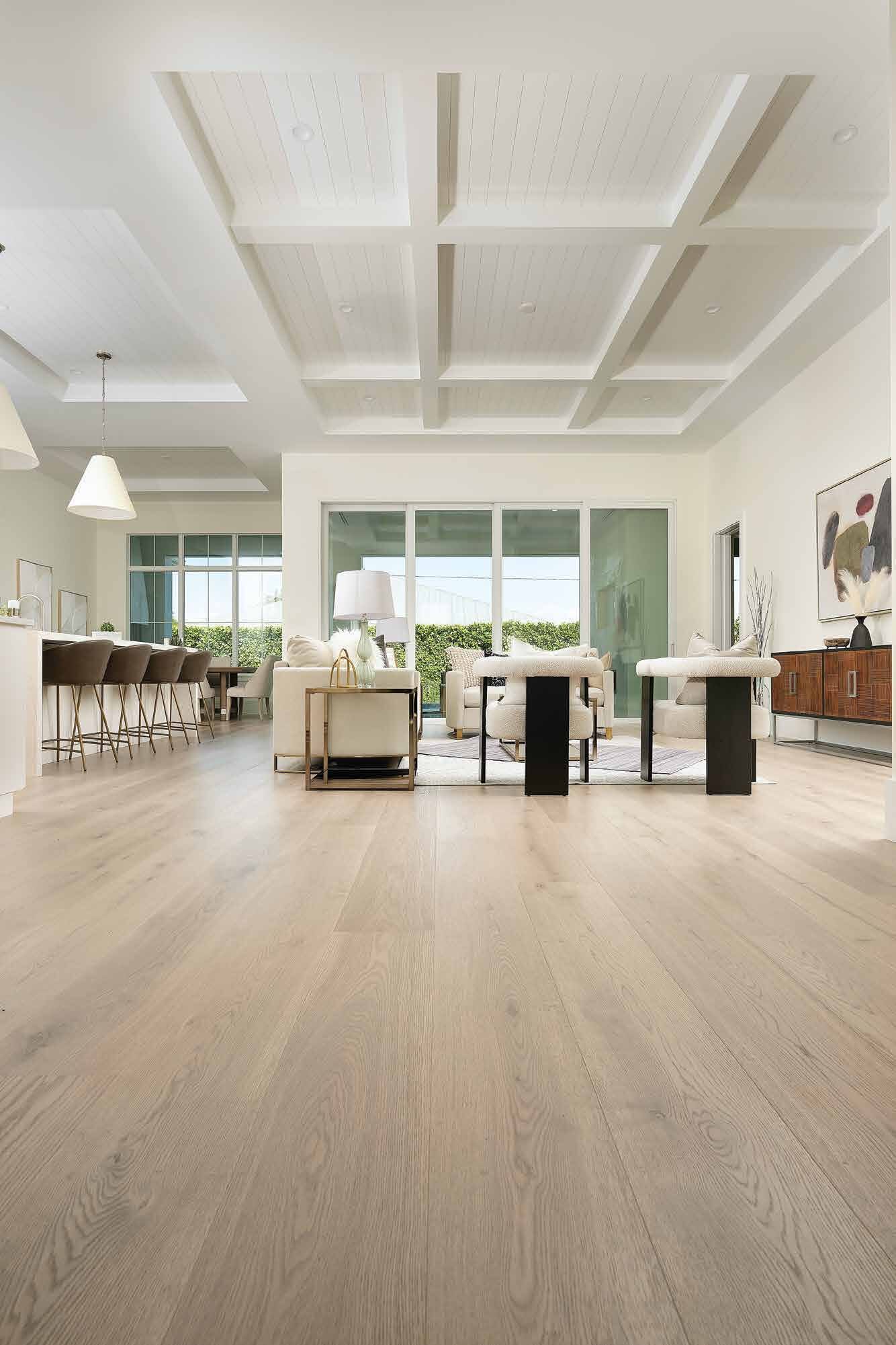 A sun-filled Naples great room floored in RIVA European white oak