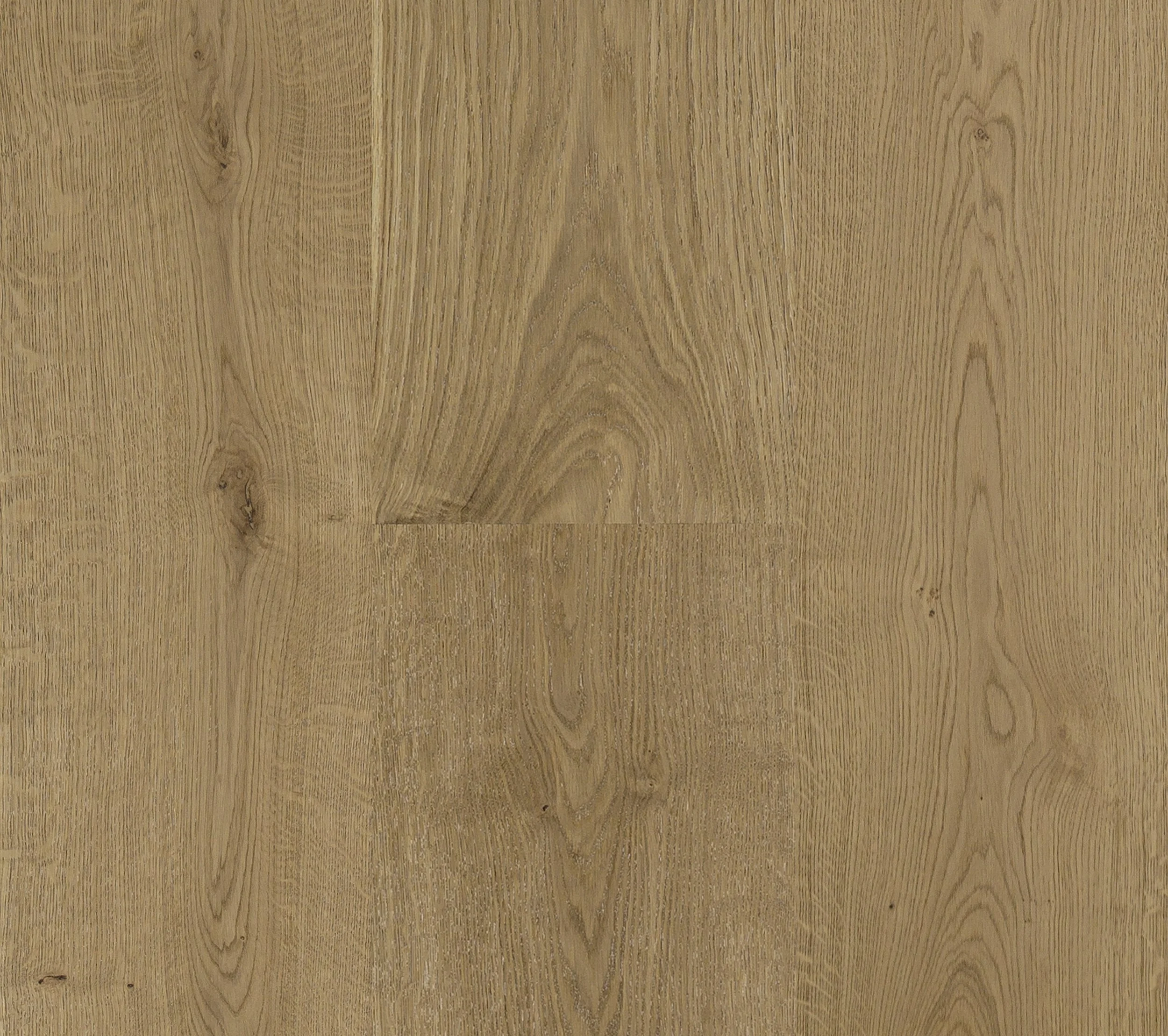 RIVA Smoke European white oak, Character grade — knots and grain movement running the length of every plank