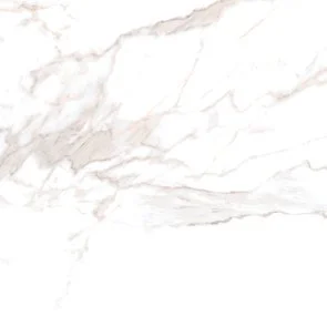 The same marble-look porcelain face with 12″ × 24″ grout joints drawn over it to scale — Field tile · more joints