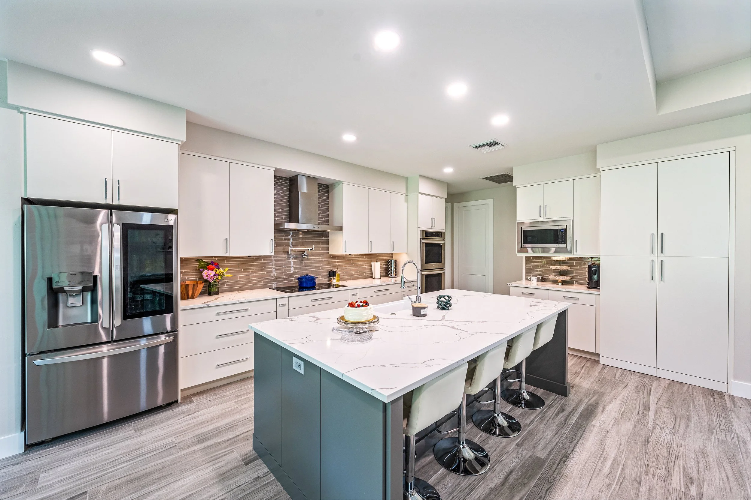 Old Naples historic cottage interior with engineered hardwood